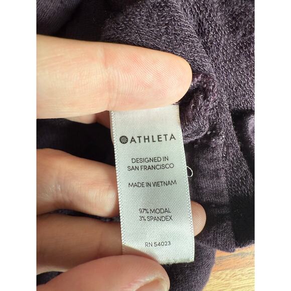 Athleta Twist Front Sweatshirt Long Sleeve Top in Wild Raisin Size XS - Picture 5 of 7